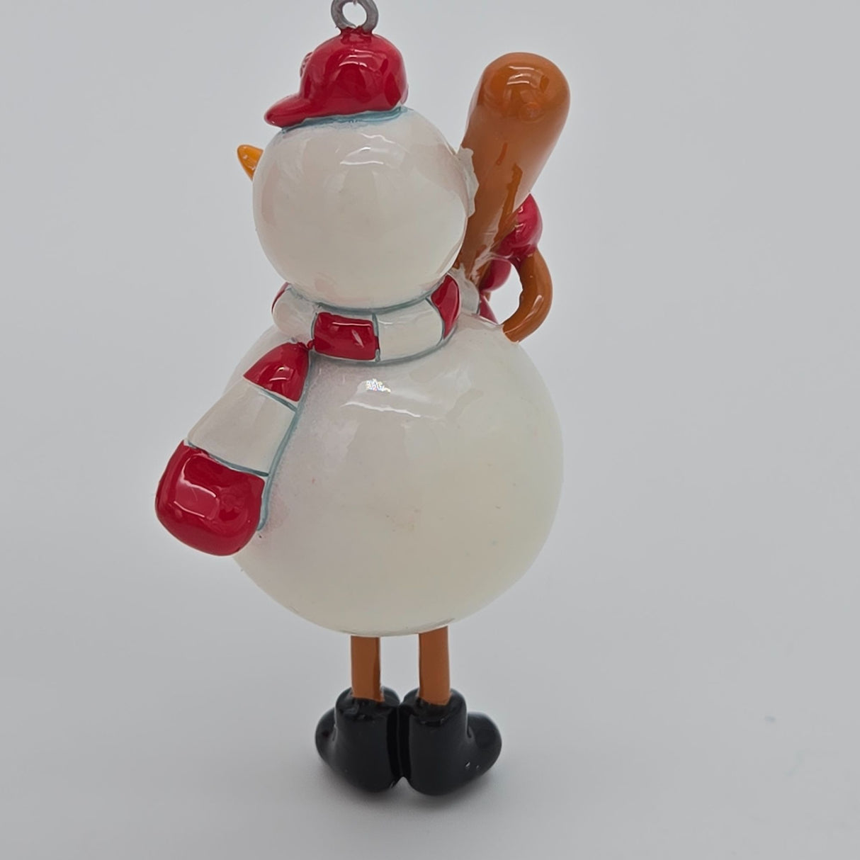 Skribbles Baseball Snowman Sports Christmas Ornament Red & White Hanging Decoration