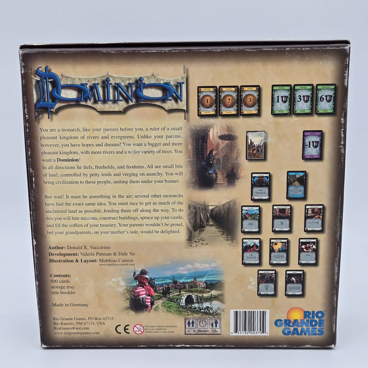 Dominion Strategy Card Game By Rio Grande Games Complete Set With Rulebook & 500 Cards Award-Winning 2009 Edition