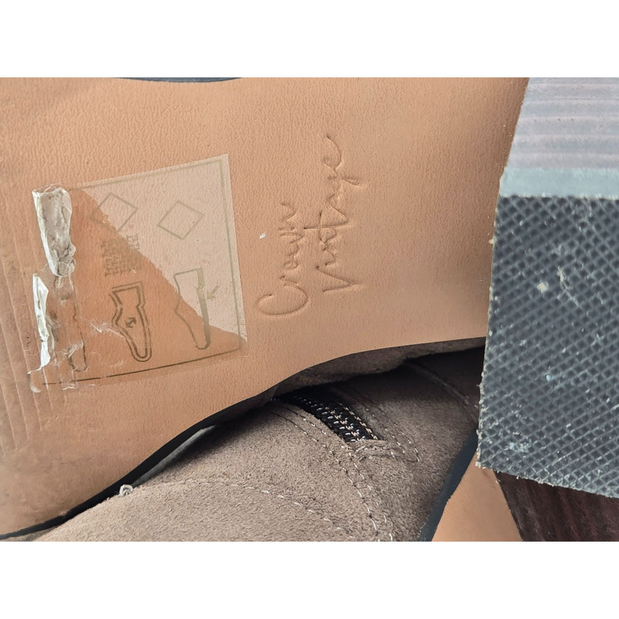 Crown Vintage Saleen Brown Suede Ankle Booties With Block Heel & Side Zipper For Women