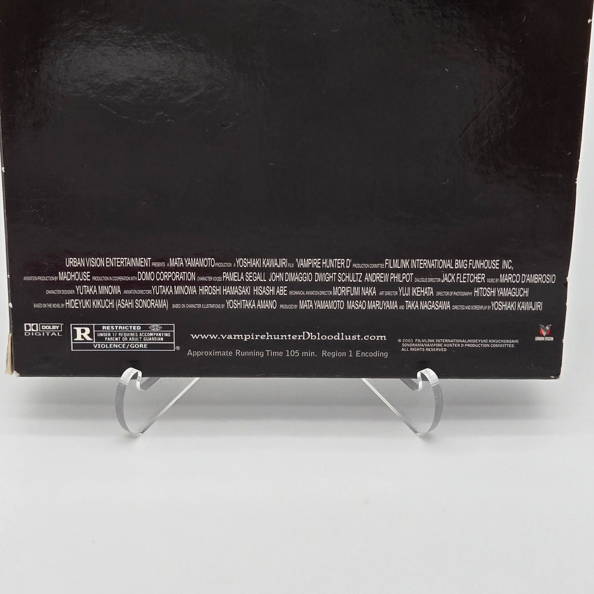 Vampire Hunter D Bloodlust DVD With Slipcover R-Rated Anime Movie