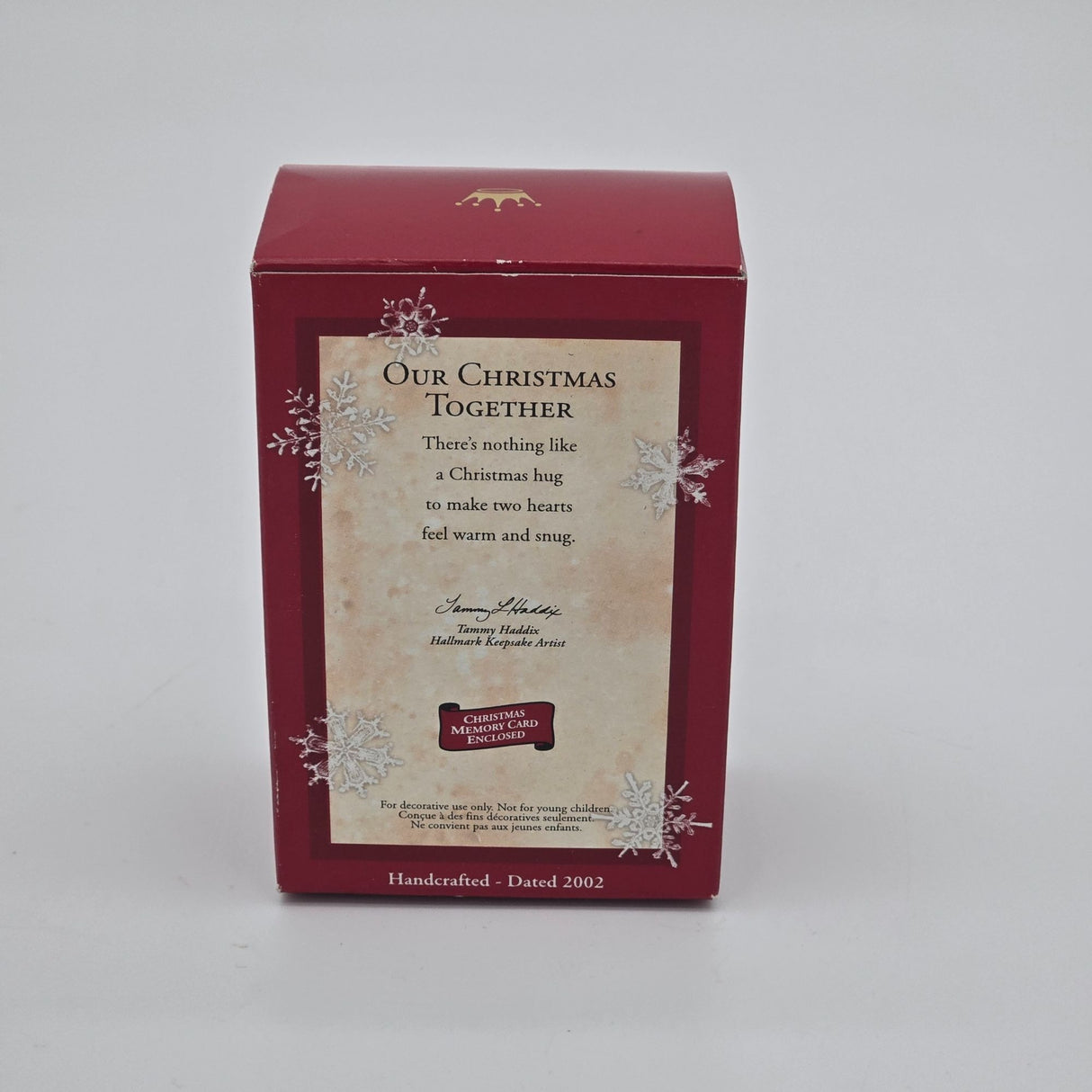 Hallmark Keepsake Ornament "Our Christmas Together" 2002 Handcrafted Decoration