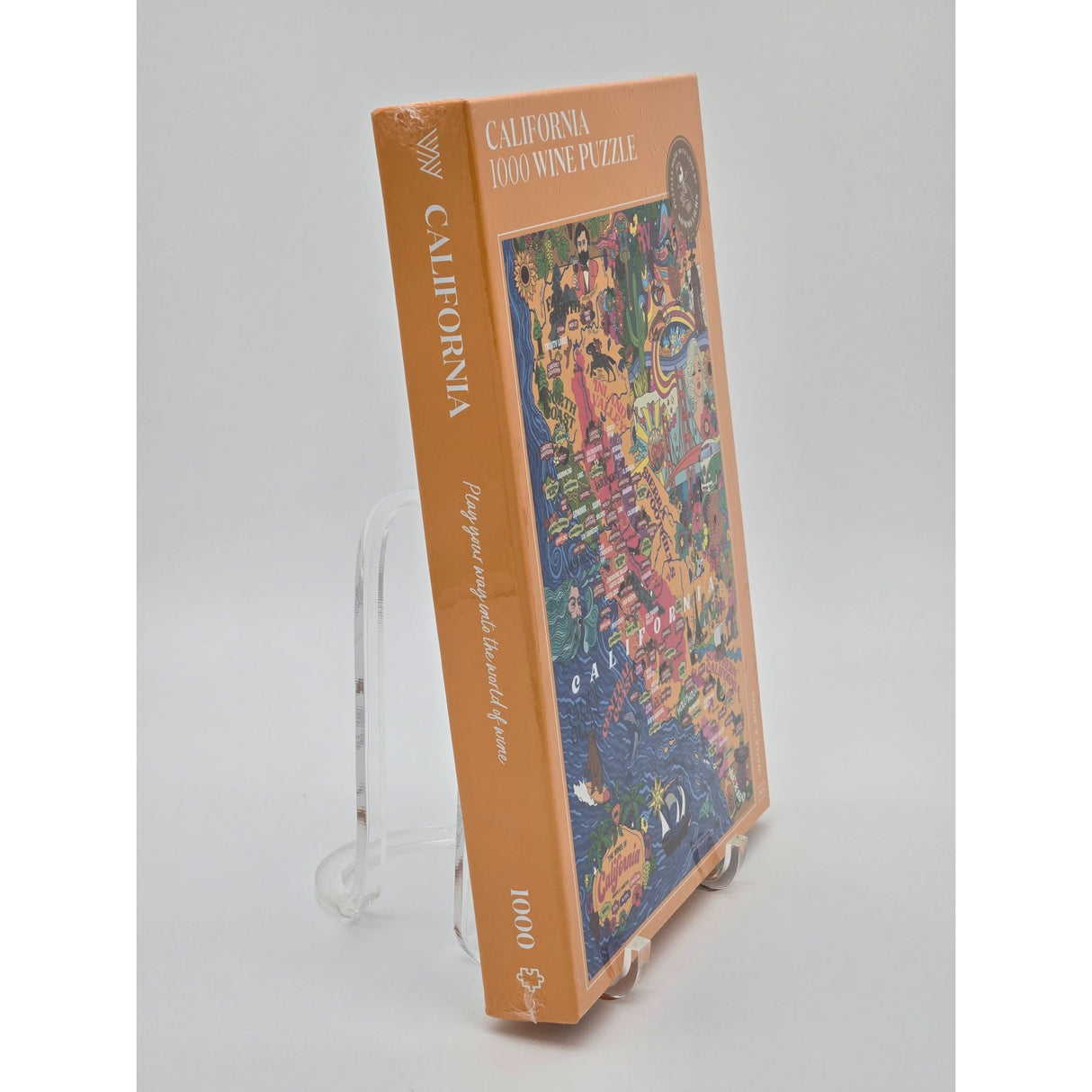 California 1000-Piece Wine Puzzle By Water & Wines - Illustrated Map Design - Fun & Educational