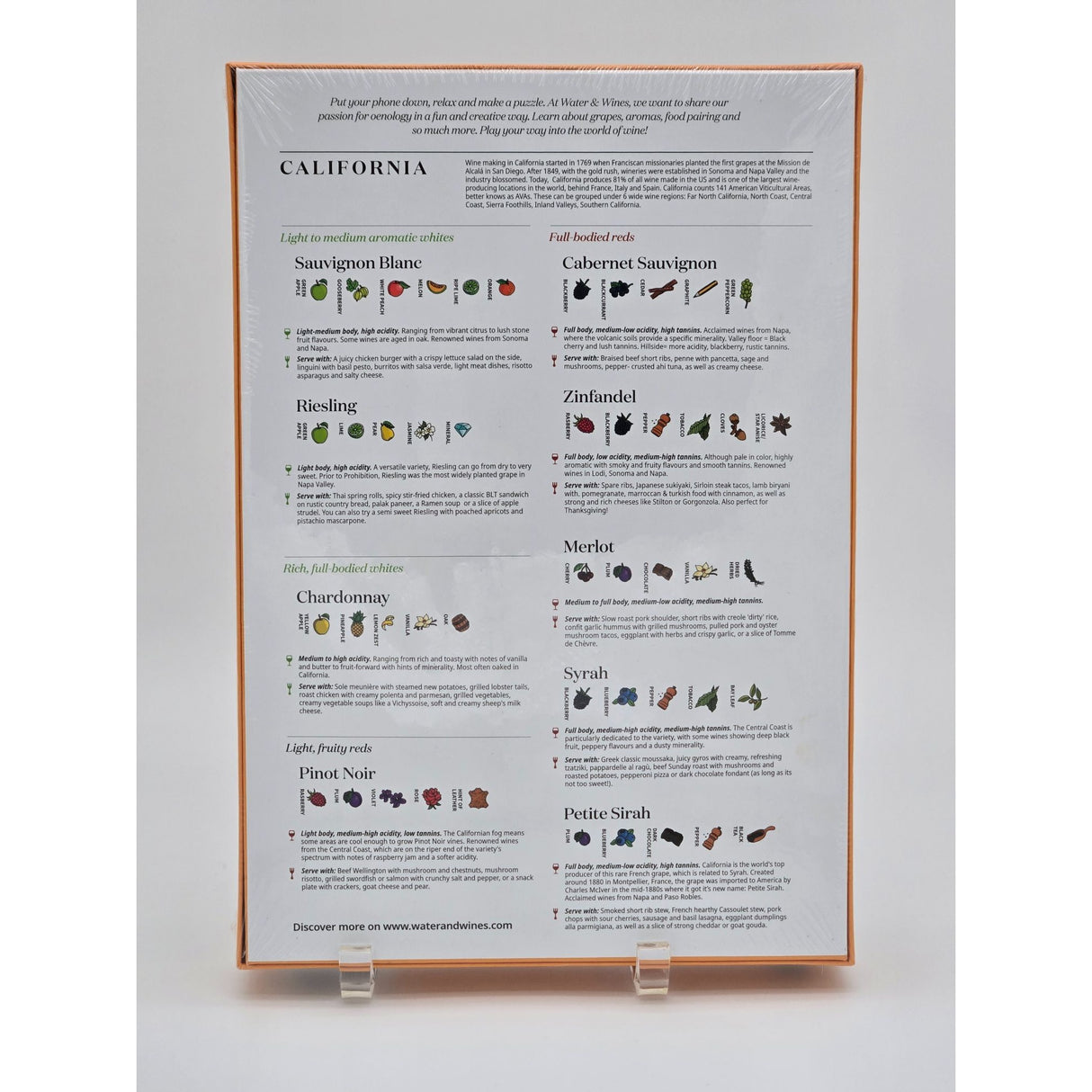 California 1000-Piece Wine Puzzle By Water & Wines - Illustrated Map Design - Fun & Educational