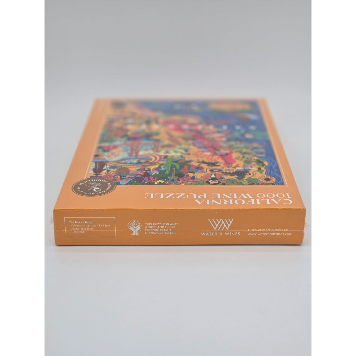 California 1000-Piece Wine Puzzle By Water & Wines - Illustrated Map Design - Fun & Educational