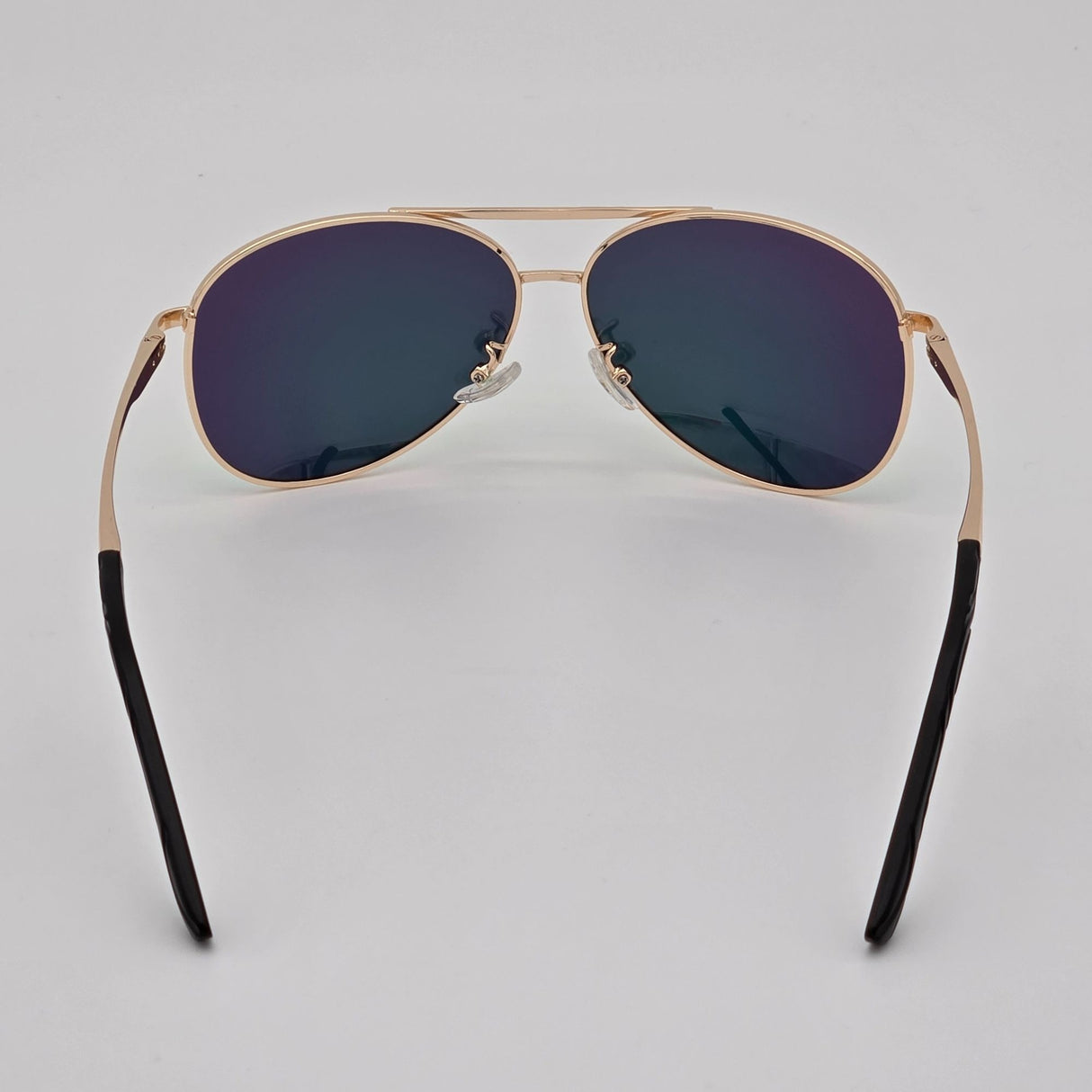 Aviator Sunglasses With Gold Metal Frame & Mirror Lens Unisex Lightweight Design Includes Protective Pouch By Rainbow OPTX