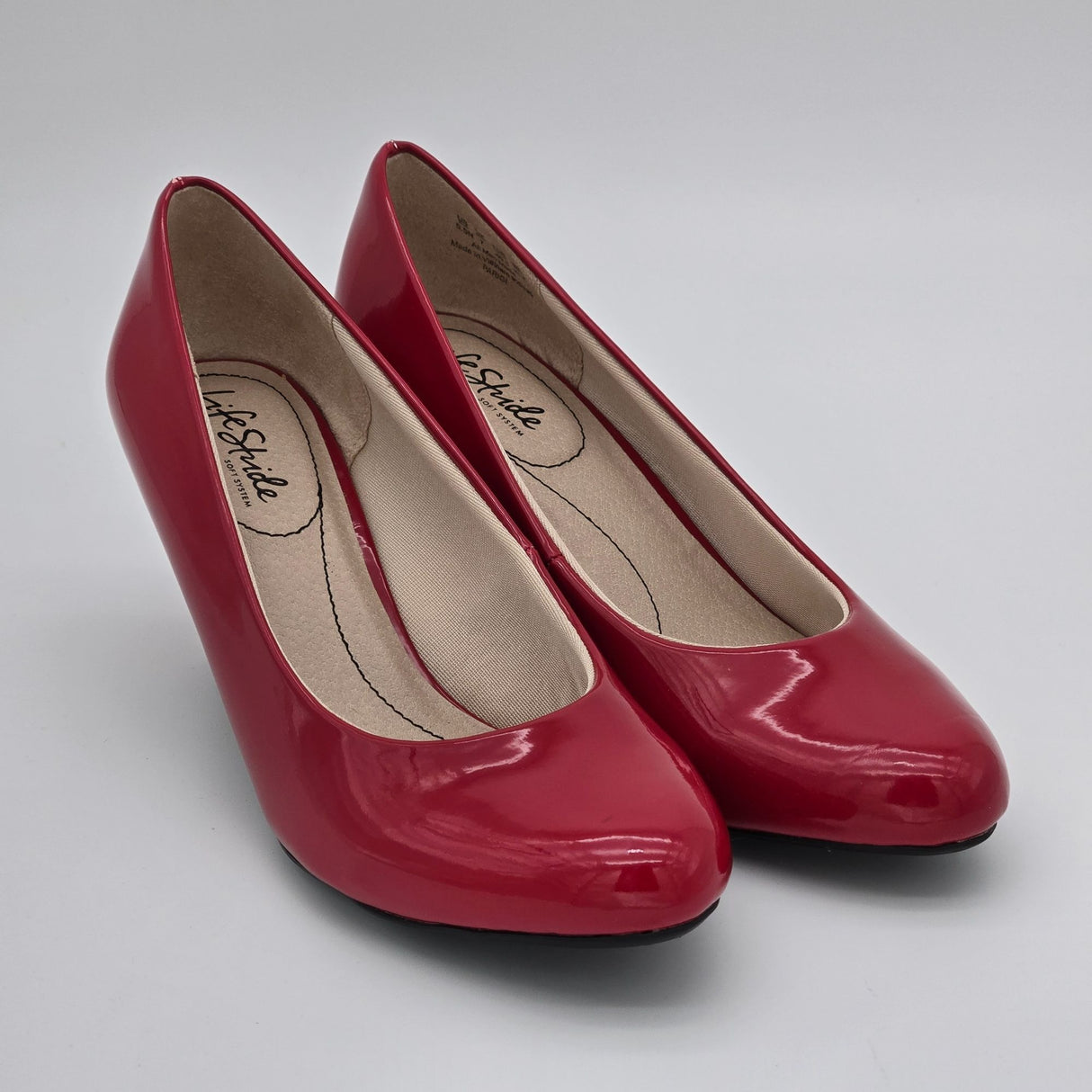LifeStride Red Patent Leather Womens 2.5" Heel Pumps Size 9.5M