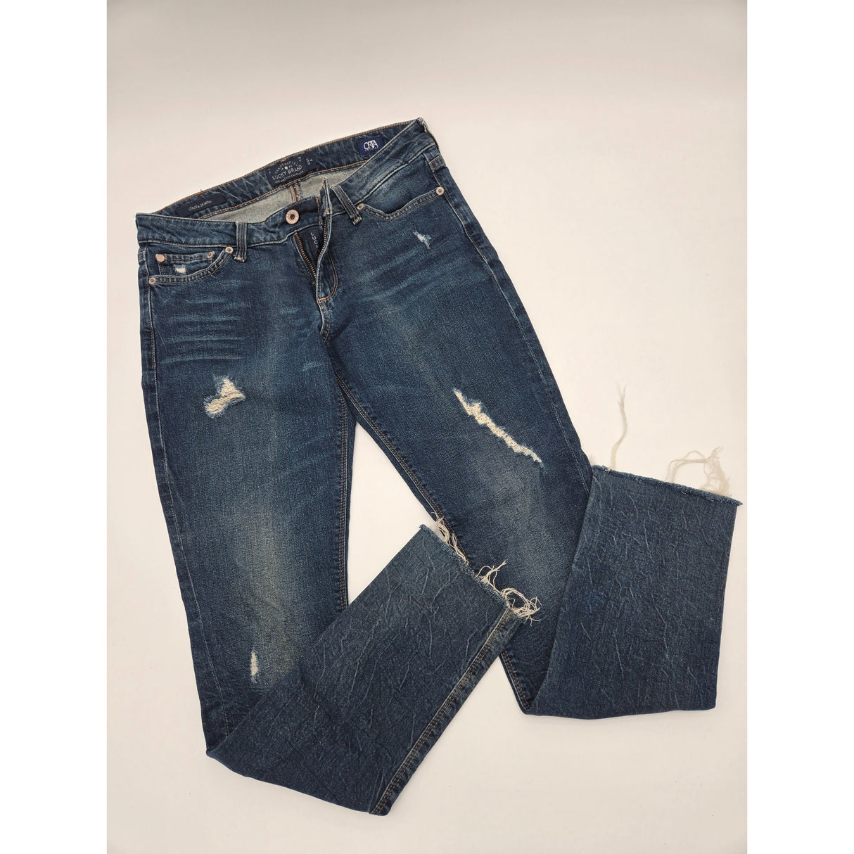 Lucky Brand Lolita Skinny Womens Distressed Jeans Size 4/27 Medium Wash Denim Stretch