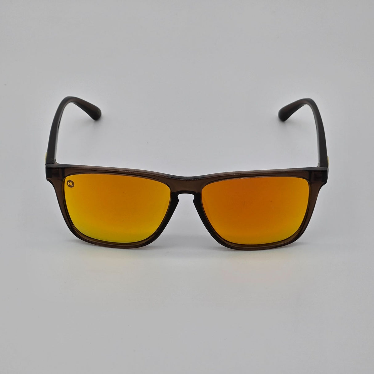 Knockaround Premiums Brown Frame Sunglasses With Yellow Mirrored Lenses + Microfiber Pouch