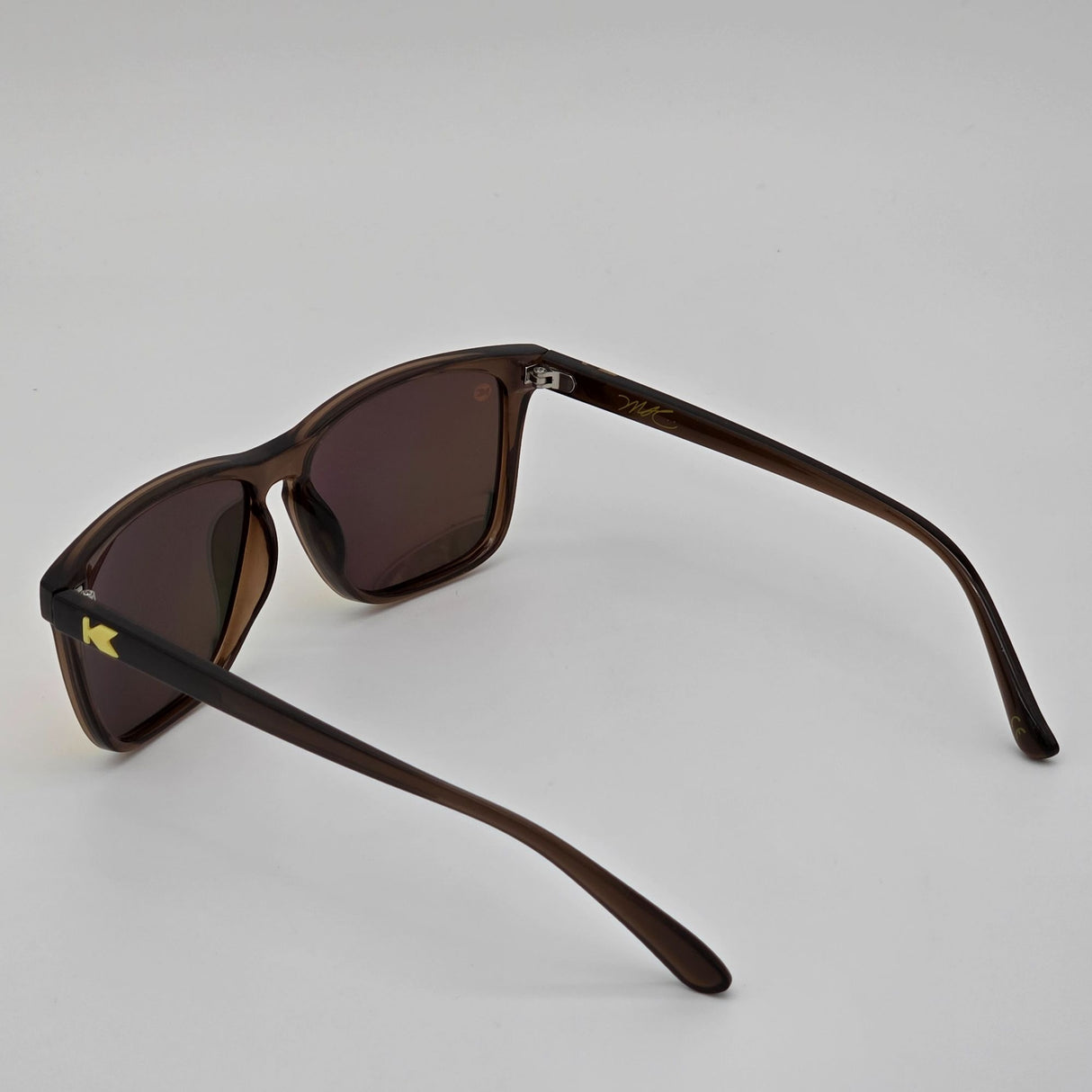 Knockaround Premiums Brown Frame Sunglasses With Yellow Mirrored Lenses + Microfiber Pouch