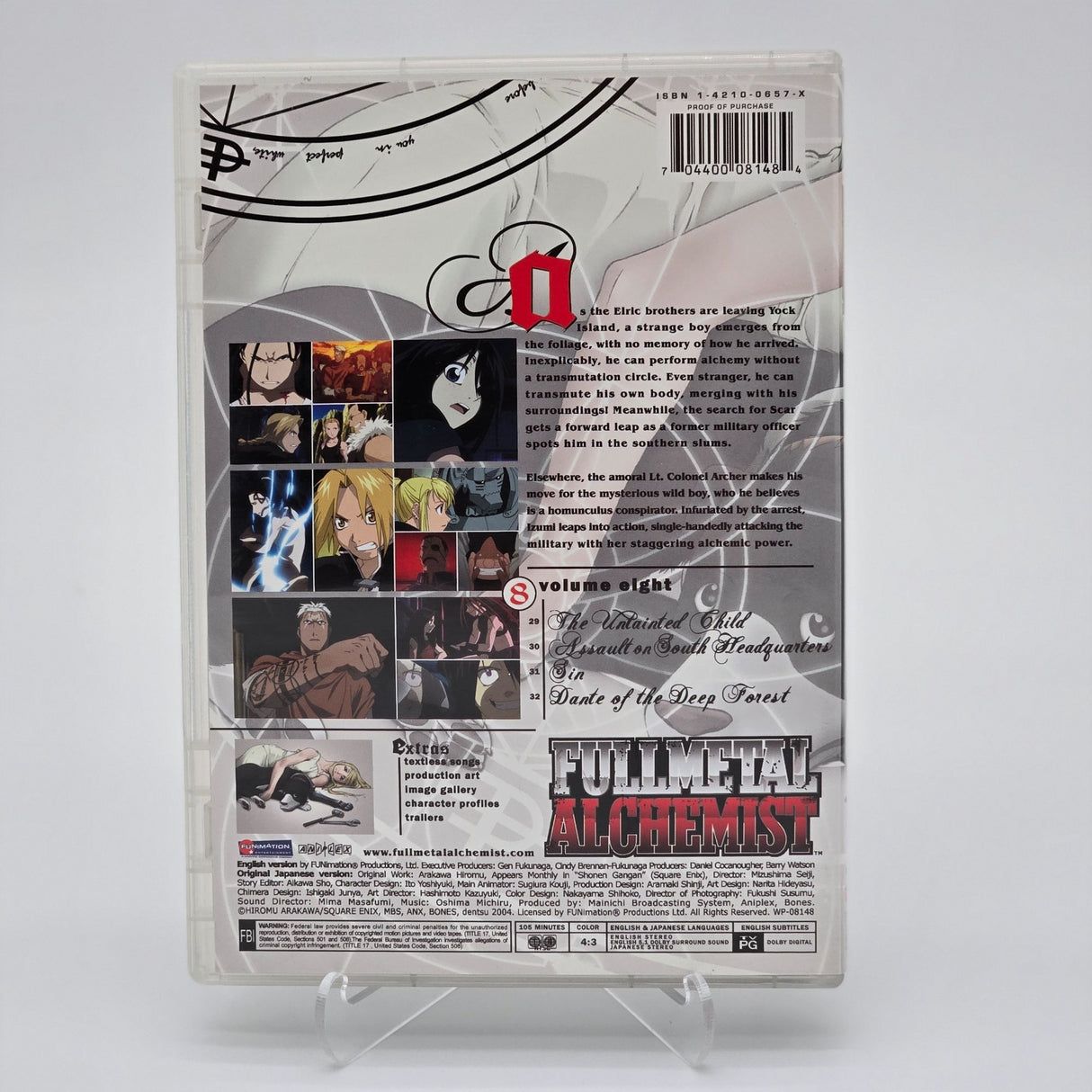 Fullmetal Alchemist Volume 8 DVD "The Altar Of Stone" Anime Series With Case & Insert