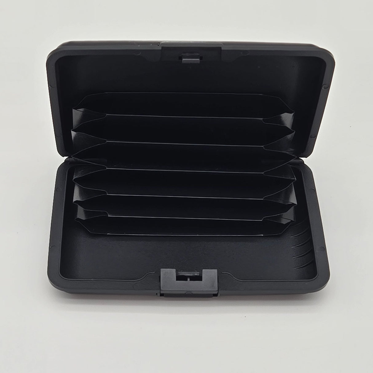 Black RFID Blocking Cardholder Wallet With Accordion Slots & Snap Closure