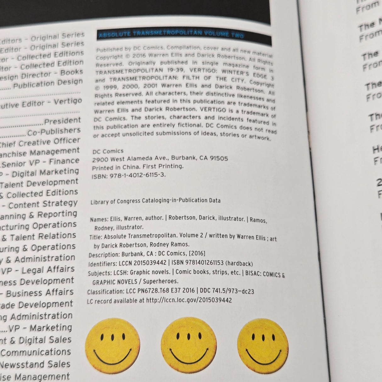 Absolute Transmetropolitan Vol. 2 Hardcover By Warren Ellis & Darick Robertson