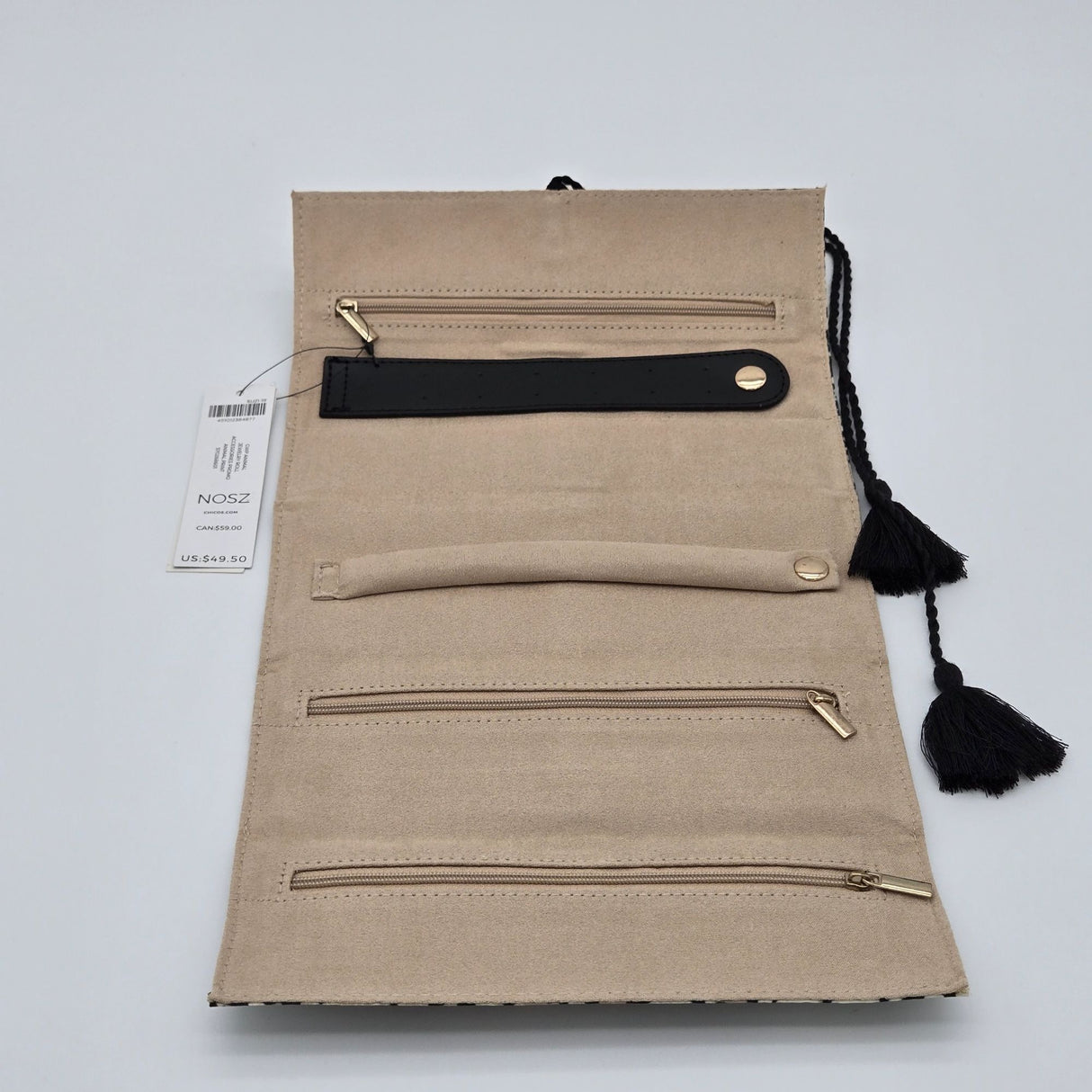 Leopard Print Jewelry Travel Organizer With Tassels By Chicos