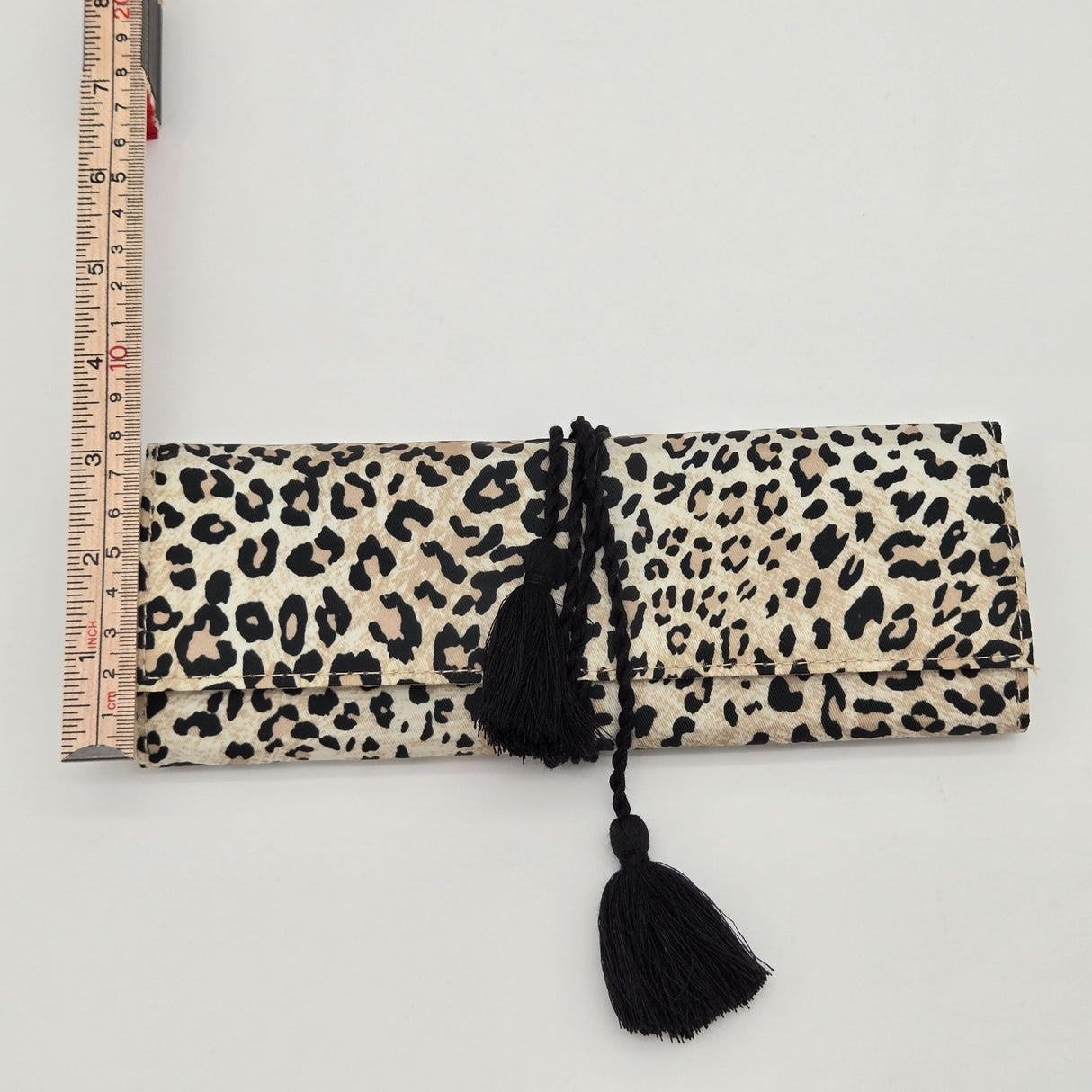Leopard Print Jewelry Travel Organizer With Tassels By Chicos