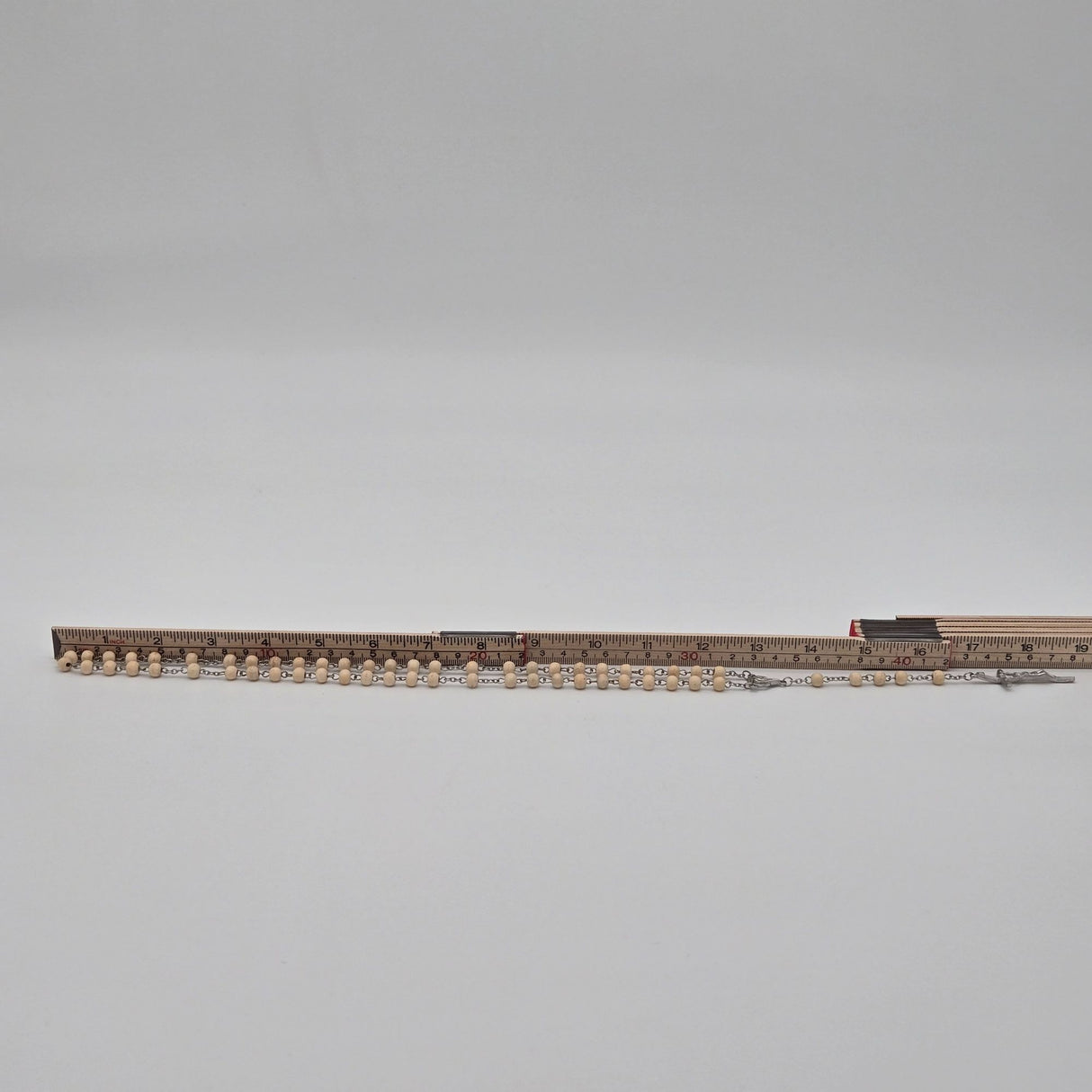 Wood Bead Rosary Necklace With Silver-Tone Crucifix & Virgin Mary Centerpiece