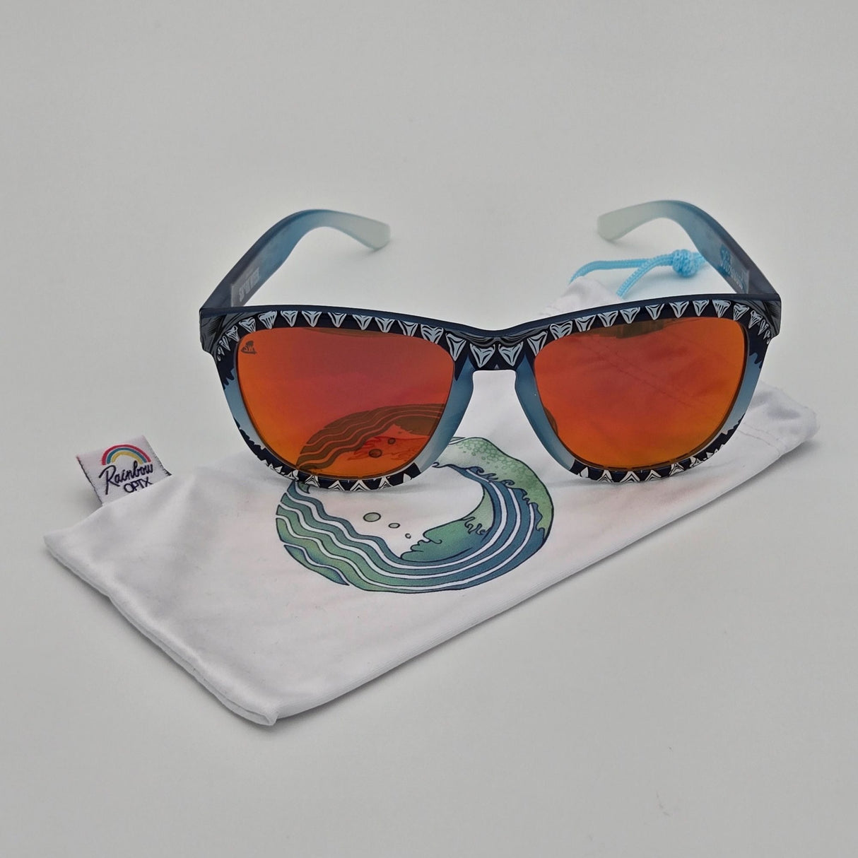 Discovery Shark Week X Knockaround Premiums Polarized Sunglasses W/ Protective Pouch