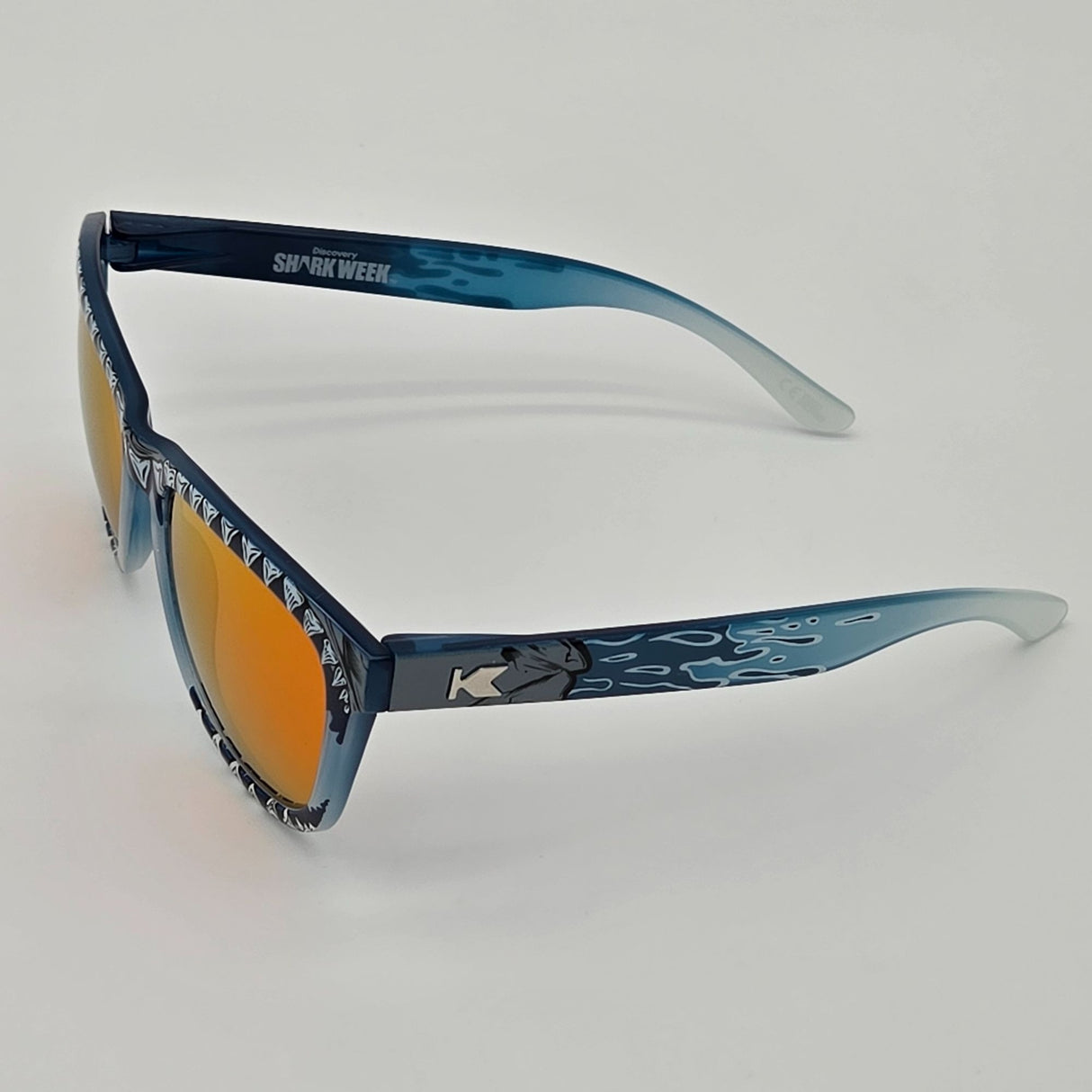 Discovery Shark Week X Knockaround Premiums Polarized Sunglasses W/ Protective Pouch