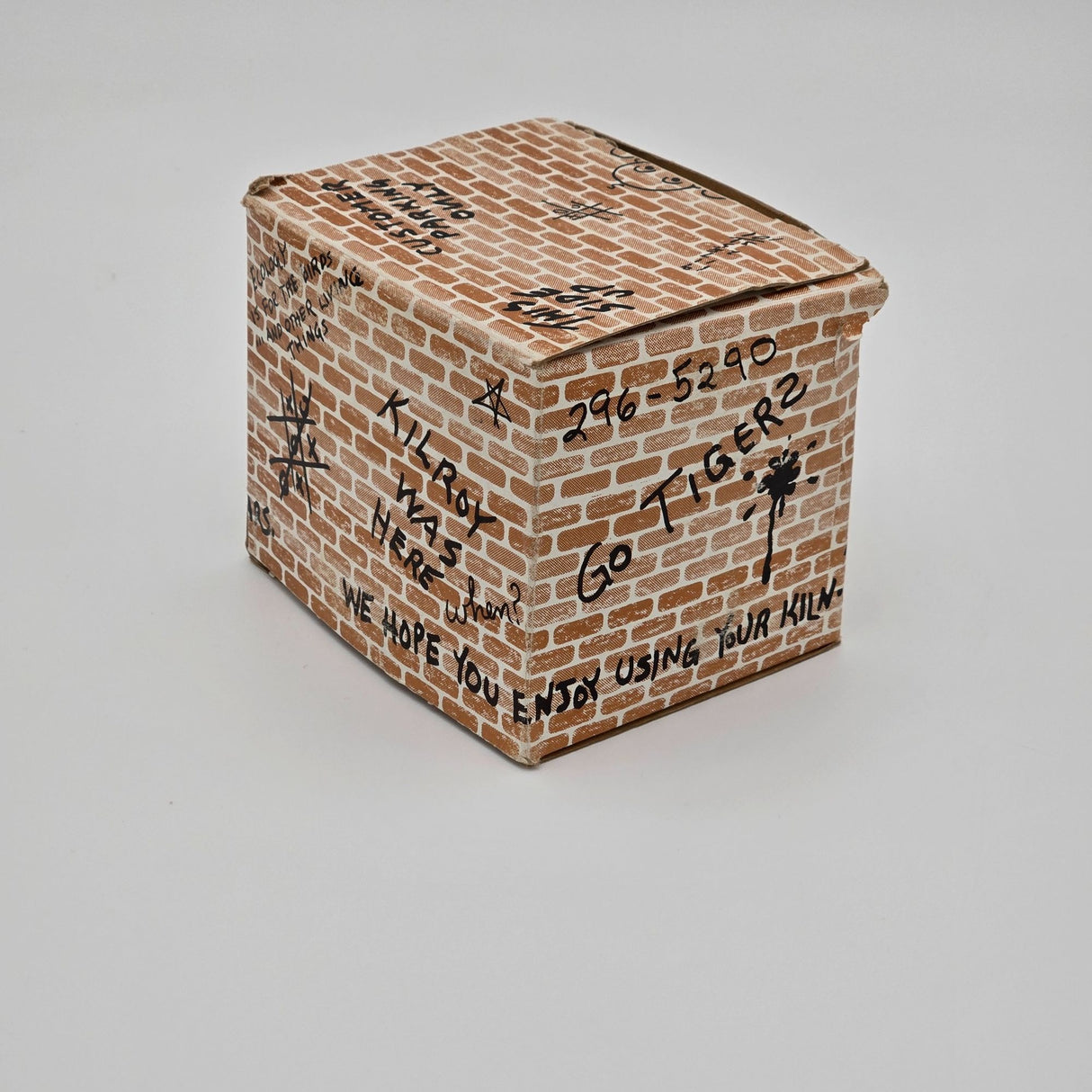 Fired Porcelain Graffiti Mug With Brick Wall Design & Creative Doodles