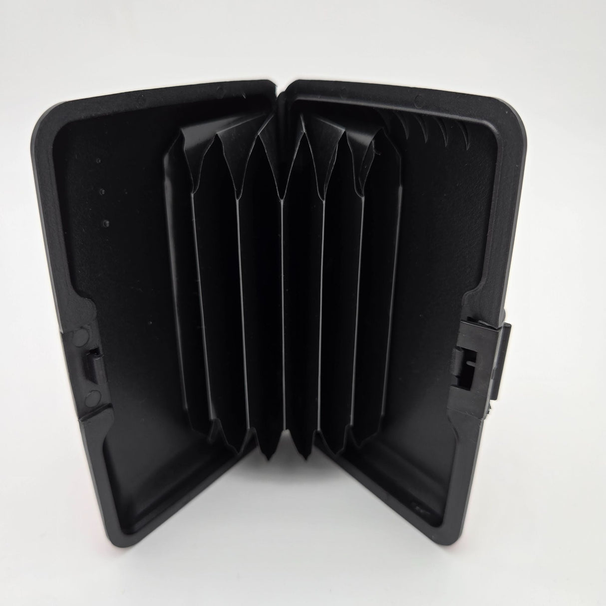 Red RFID Blocking Cardholder Wallet With Accordion Slots & Snap Closure