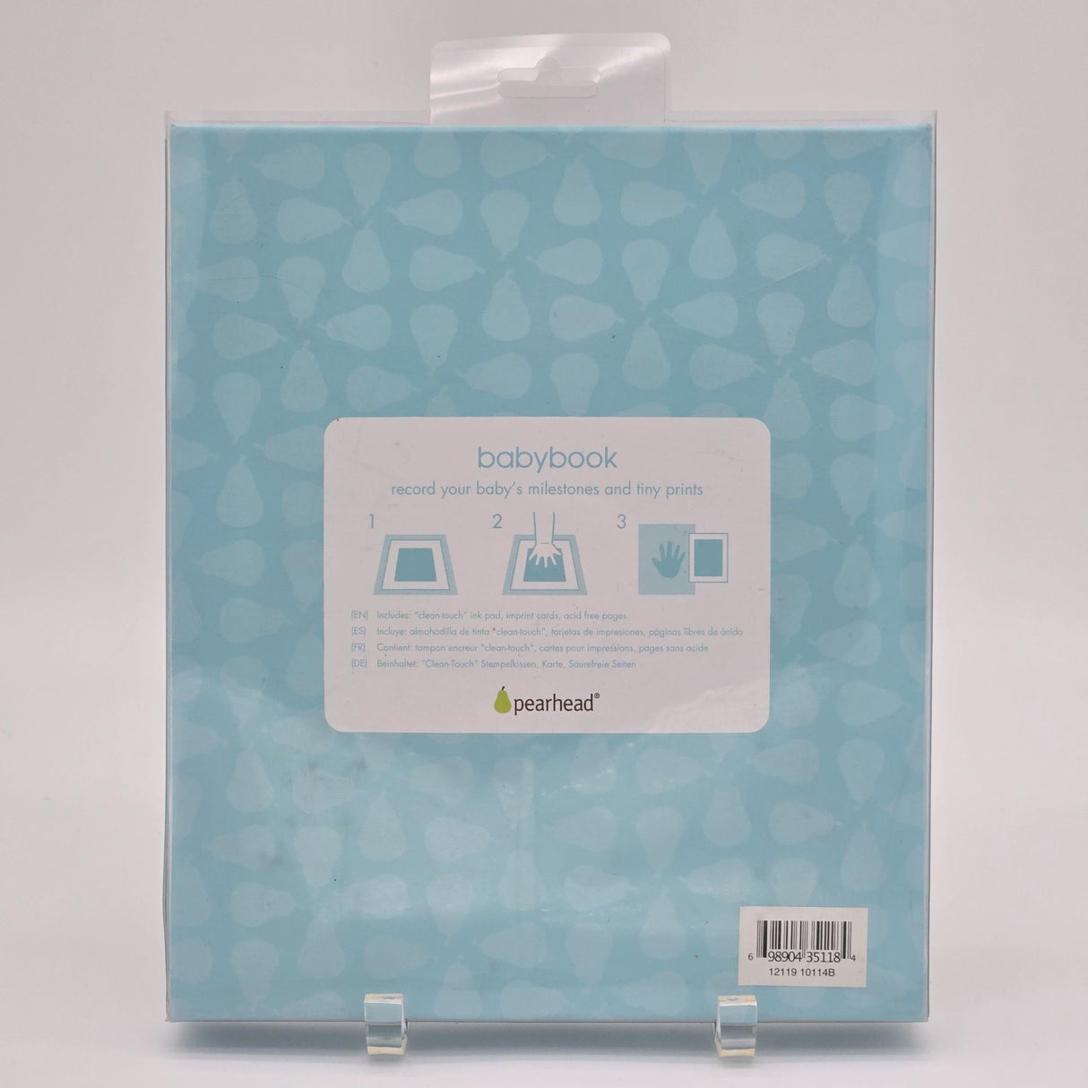 Pearhead Baby Memory Book With Chevron Design & Hand/Footprint Kit