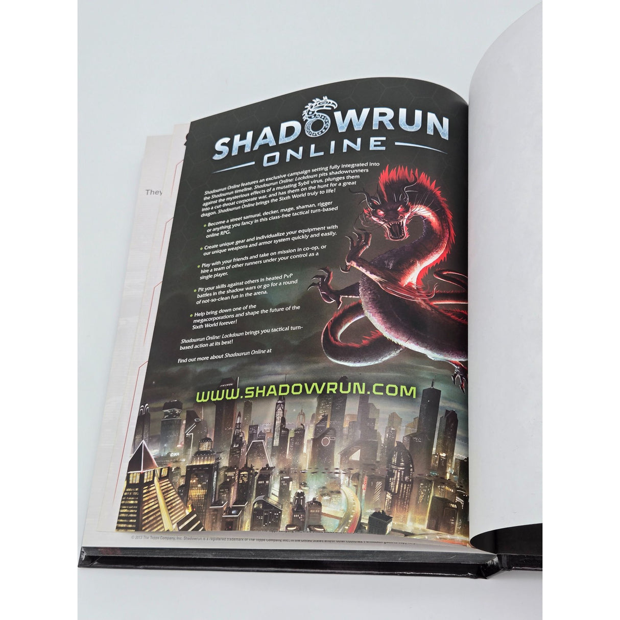 Shadowrun Core Rulebook 5th Edition Catalyst Game Labs Hardcover RPG Book