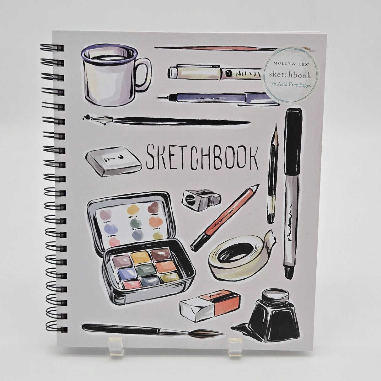 Molly & Rex Spiral-Bound Sketchbook With 275 Acid-Free Pages & Artistic Cover Design