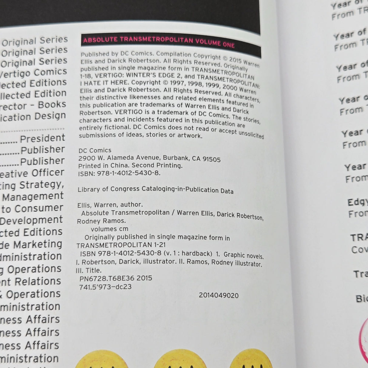 Absolute Transmetropolitan Vol. 1 Hardcover Slipcase Edition By Warren Ellis & Darick Robertson