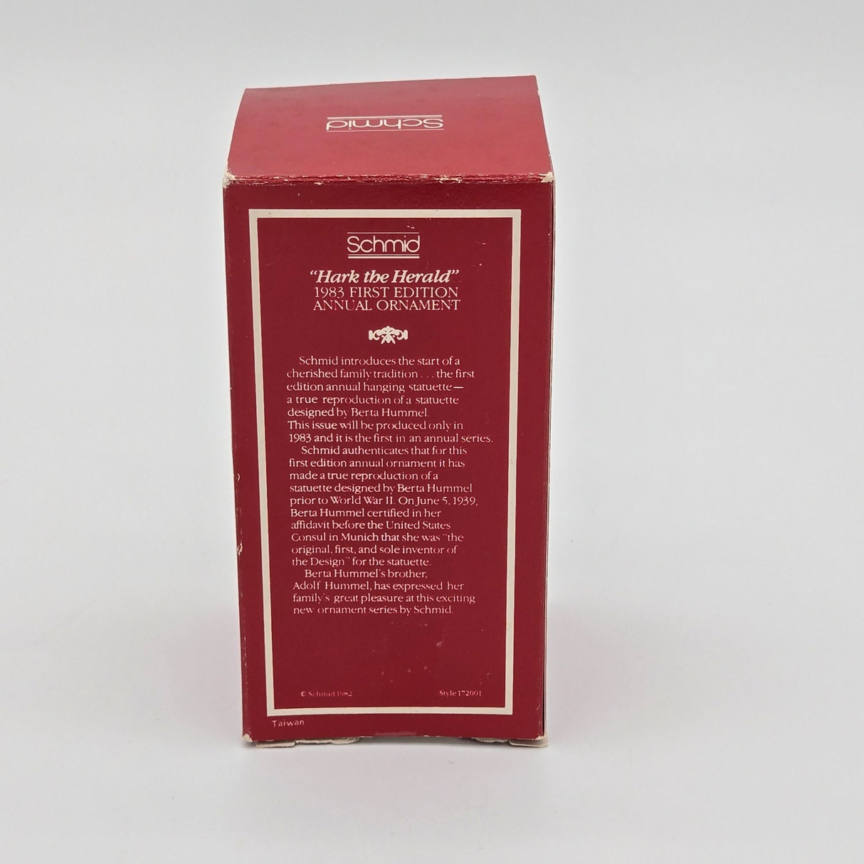 Schmid 1983 First Edition Annual Ornament "Hark The Herald" By Berta Hummel
