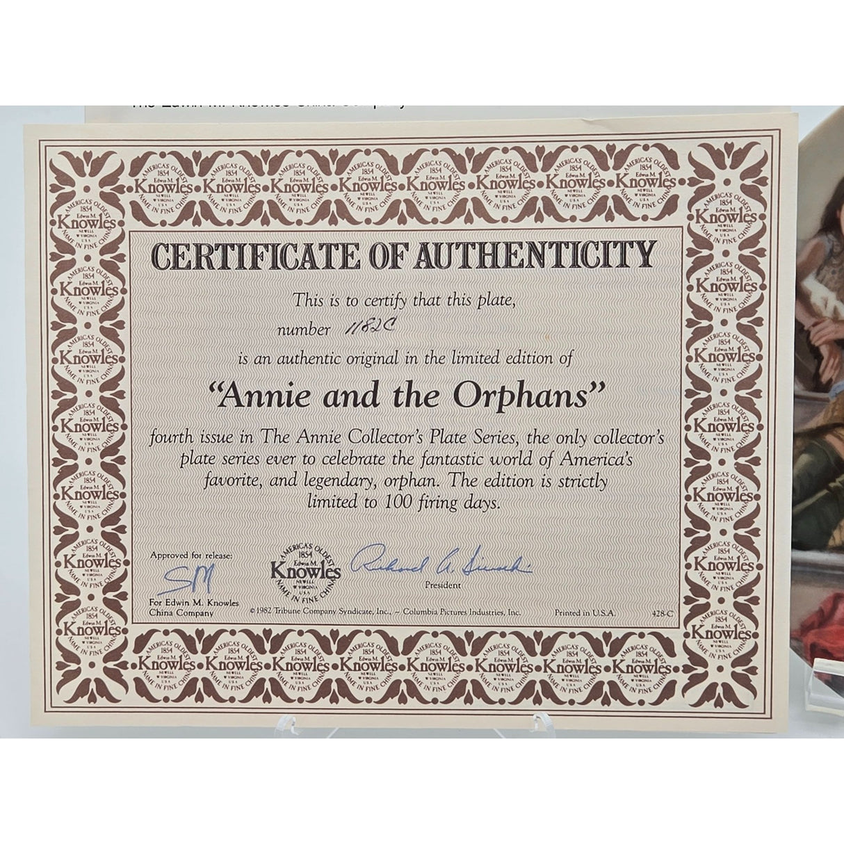 Annie & The Orphans Collector Plate By Knowles Limited Edition Fine China William Chambers Art COA Included