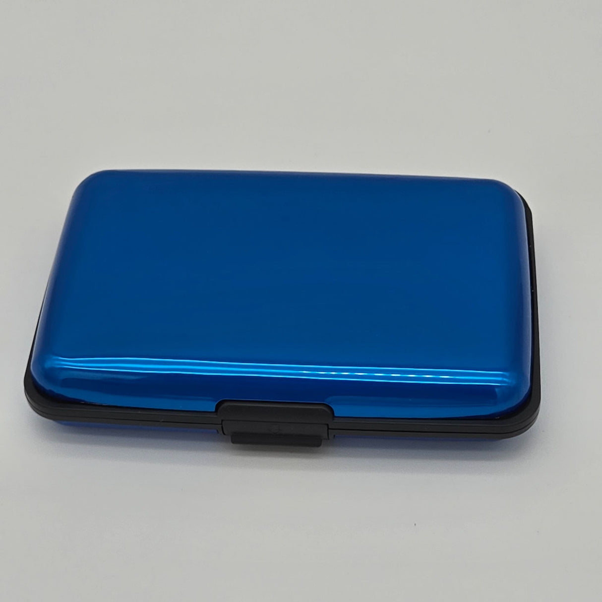 Blue RFID Blocking Cardholder Wallet With Accordion Slots & Snap Closure