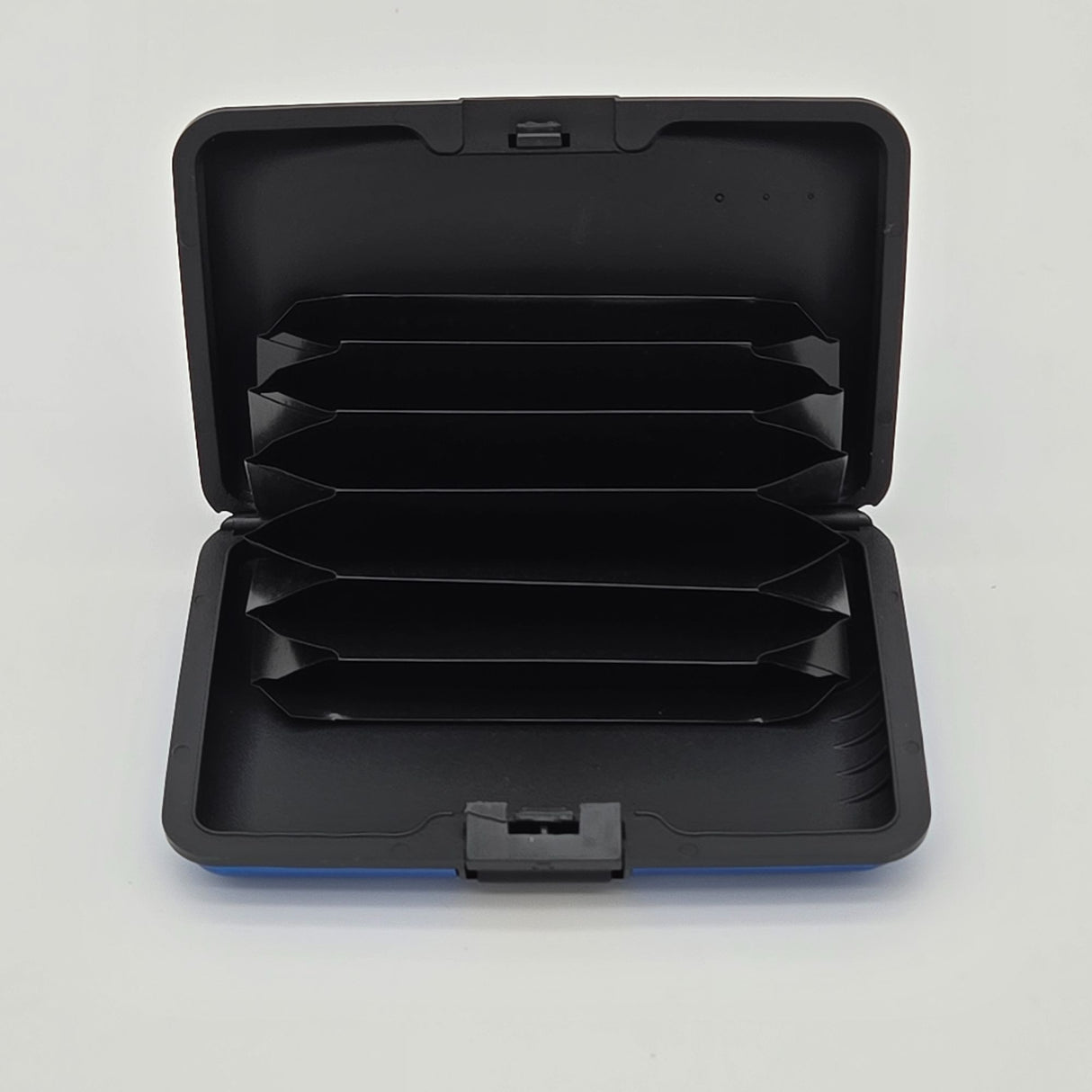 Blue RFID Blocking Cardholder Wallet With Accordion Slots & Snap Closure