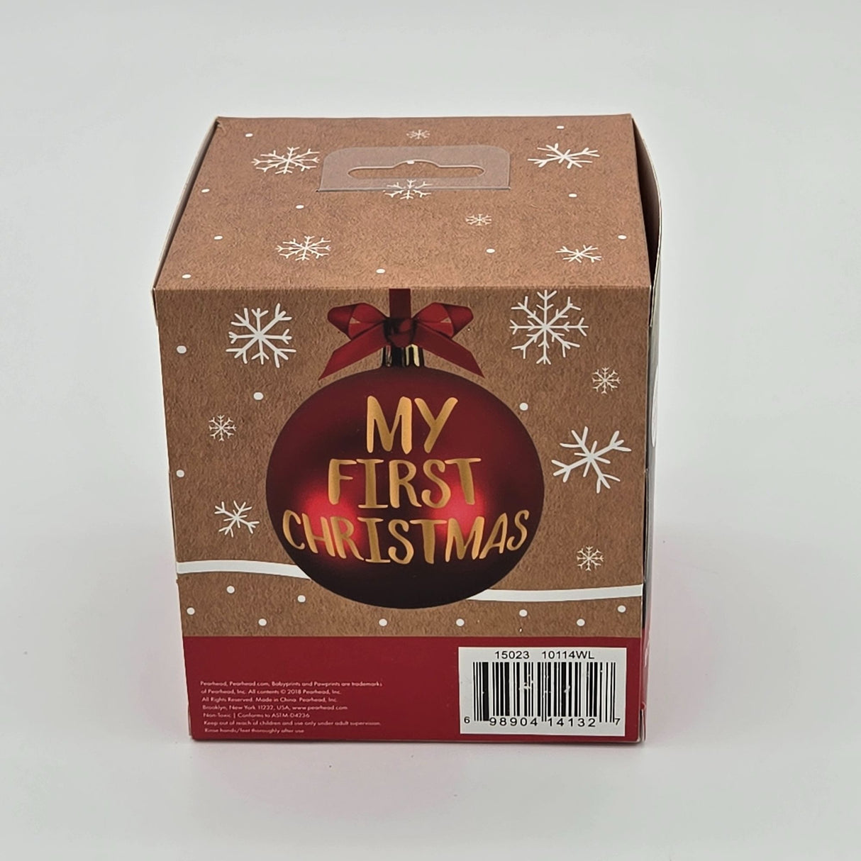 Baby's First Christmas Red Print Ball Ornament By Reece Studio Includes Paint & Marker