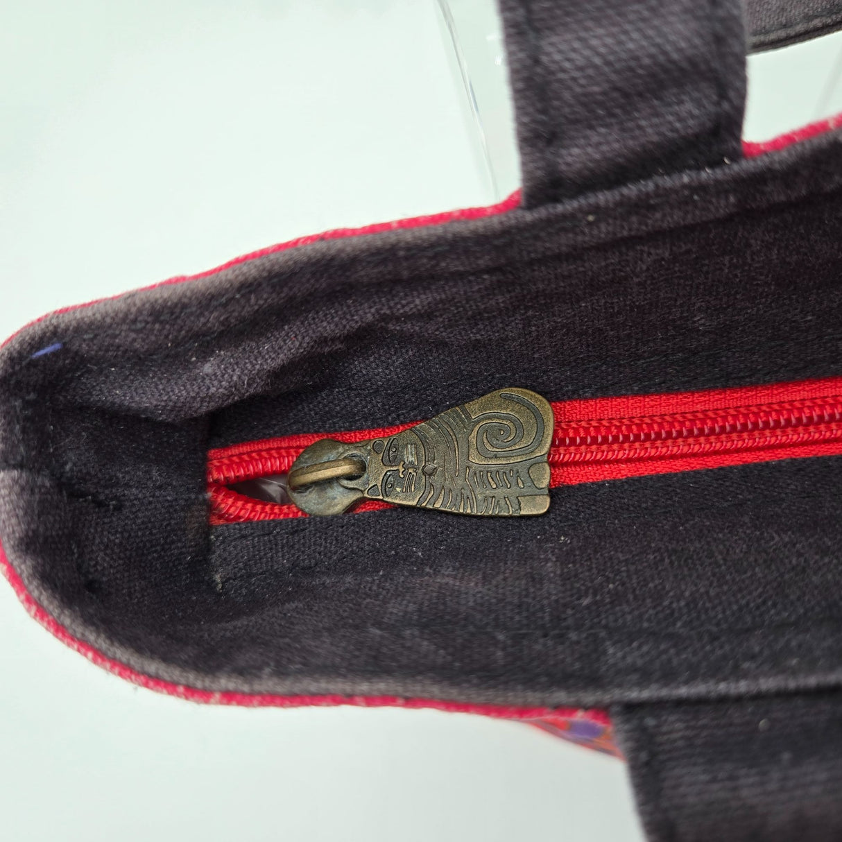 Laurel Burch Colorful Cat Print Canvas Tote Bag With Black Handles