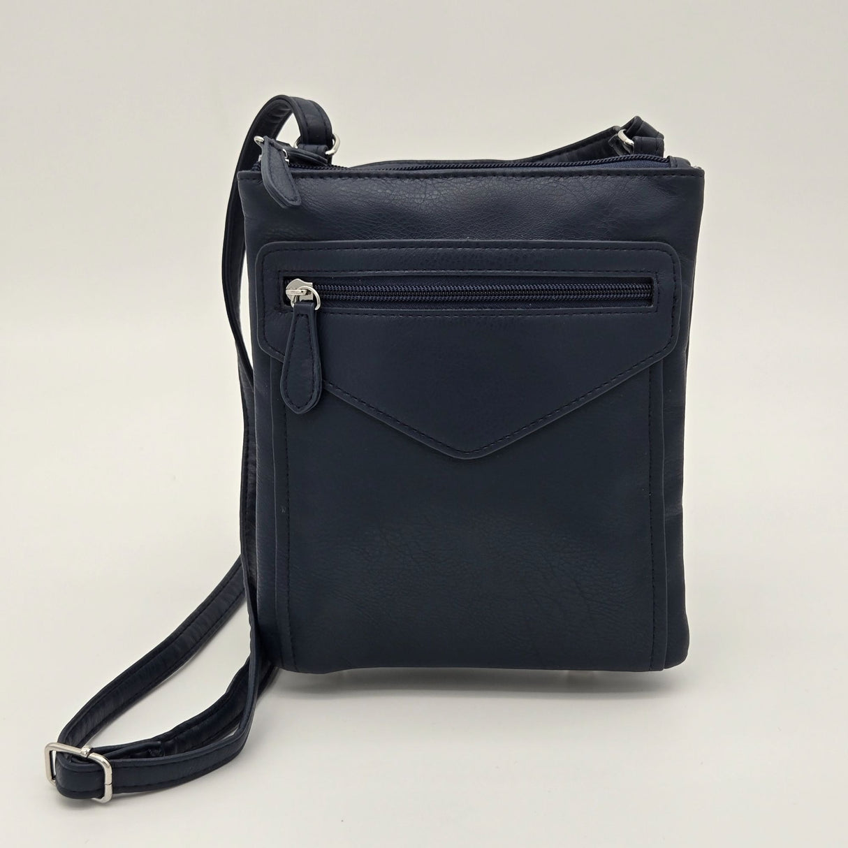 Mundi Felicia Mini Wallet Women's Navy Faux Leather Crossbody Bag With Double Compartments & Adjustable Strap