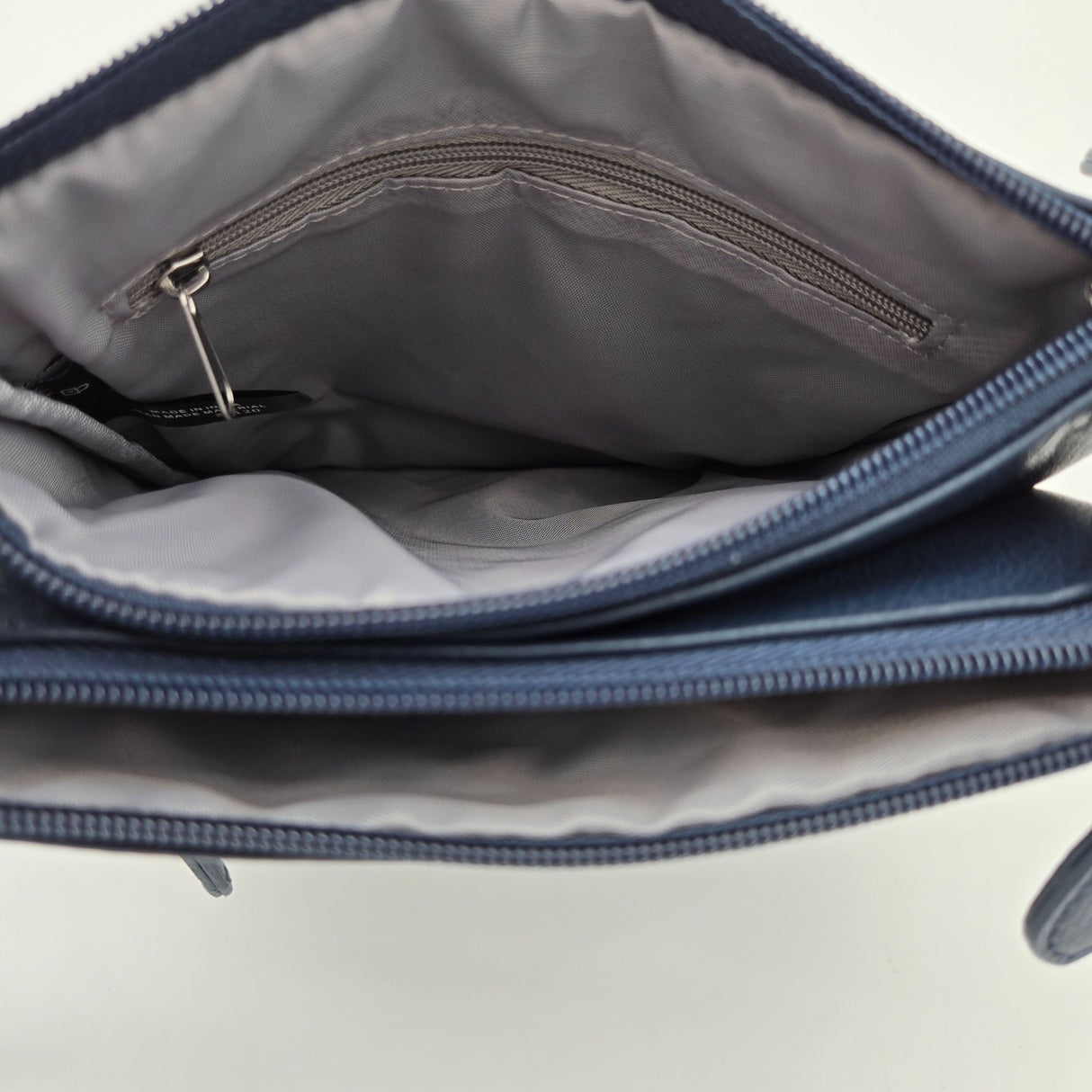 Mundi Felicia Mini Wallet Women's Navy Faux Leather Crossbody Bag With Double Compartments & Adjustable Strap