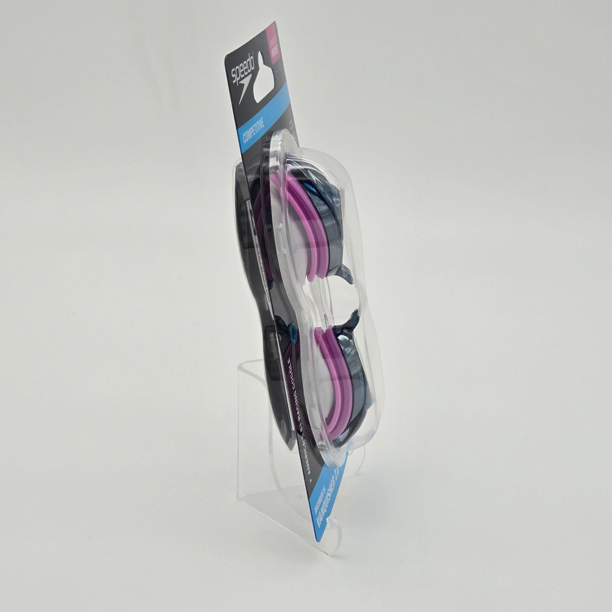 Speedo Women's Vanquisher 2.0 Mirrored Goggles Low Profile UV Protection Competitive Swimwear Purple & Black