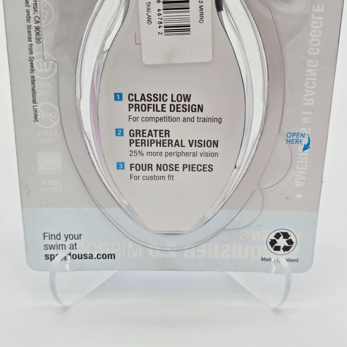 Speedo Women's Vanquisher 2.0 Mirrored Goggles Low Profile UV Protection Competitive Swimwear Purple & Black