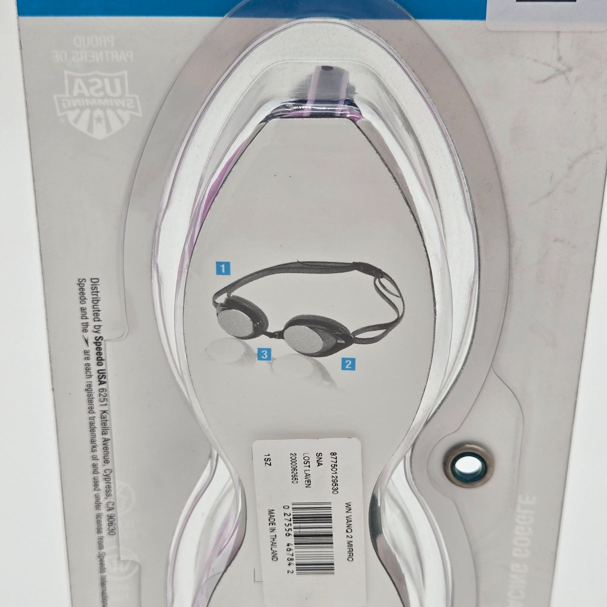 Speedo Women's Vanquisher 2.0 Mirrored Goggles Low Profile UV Protection Competitive Swimwear Purple & Black