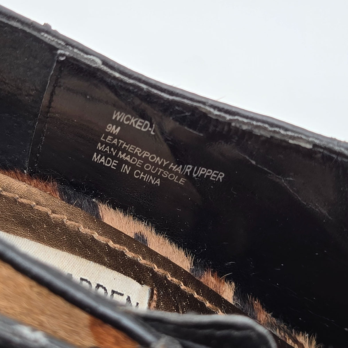 Steve Madden 'Wicked' Leopard Print Peep Toe Wedge Shoes 9M Womens Leather Pony Hair Upper Platform Heel