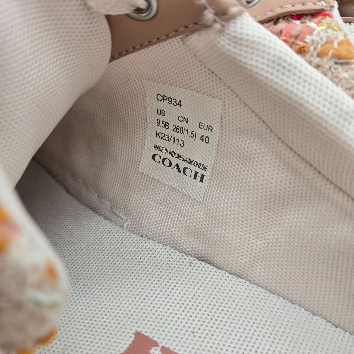 Coach Womens Lace-Up Sneakers Multicolor Tweed & Leather Casual Shoes