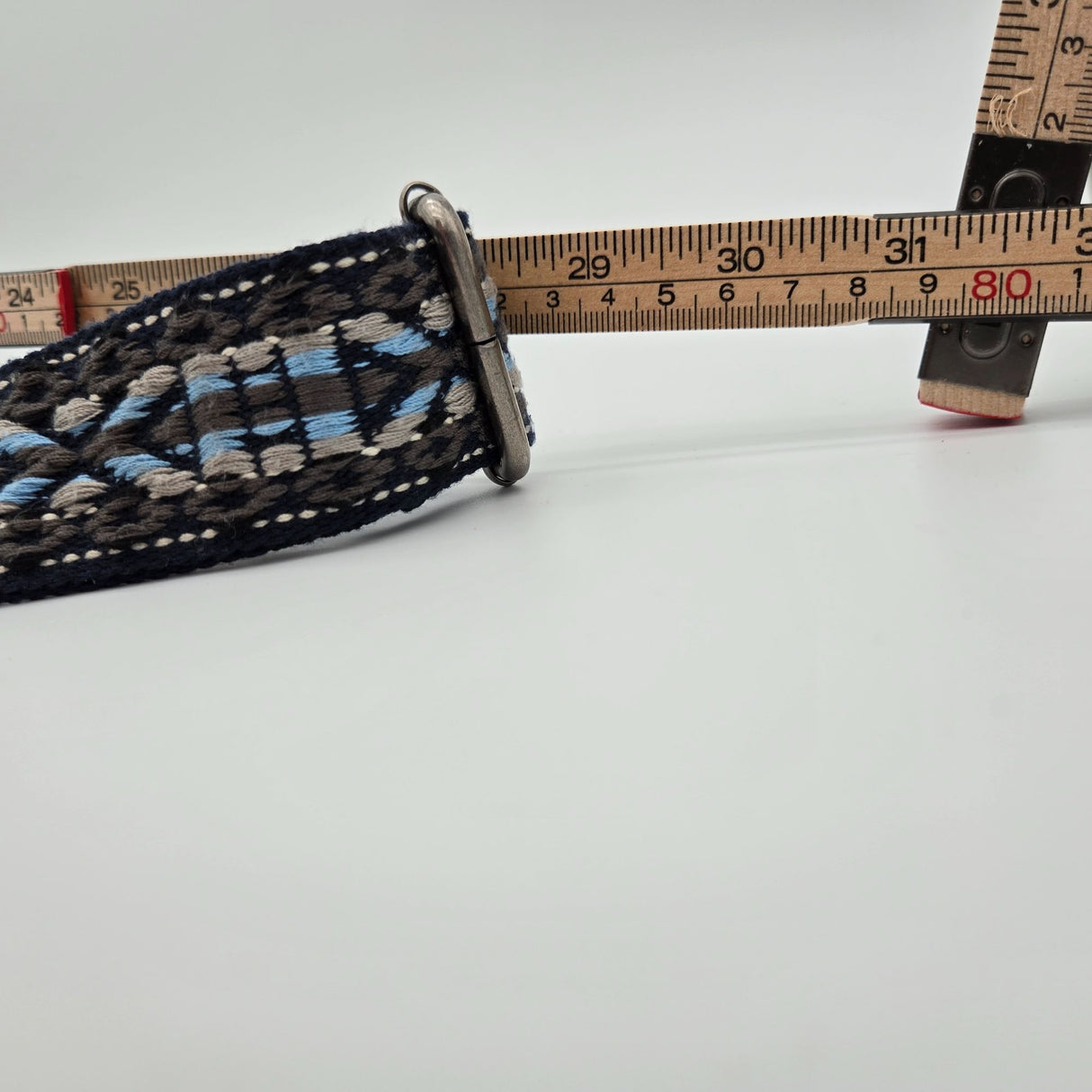 The Sak Black Leather Crossbody Bag With Adjustable Blue Patterned Strap