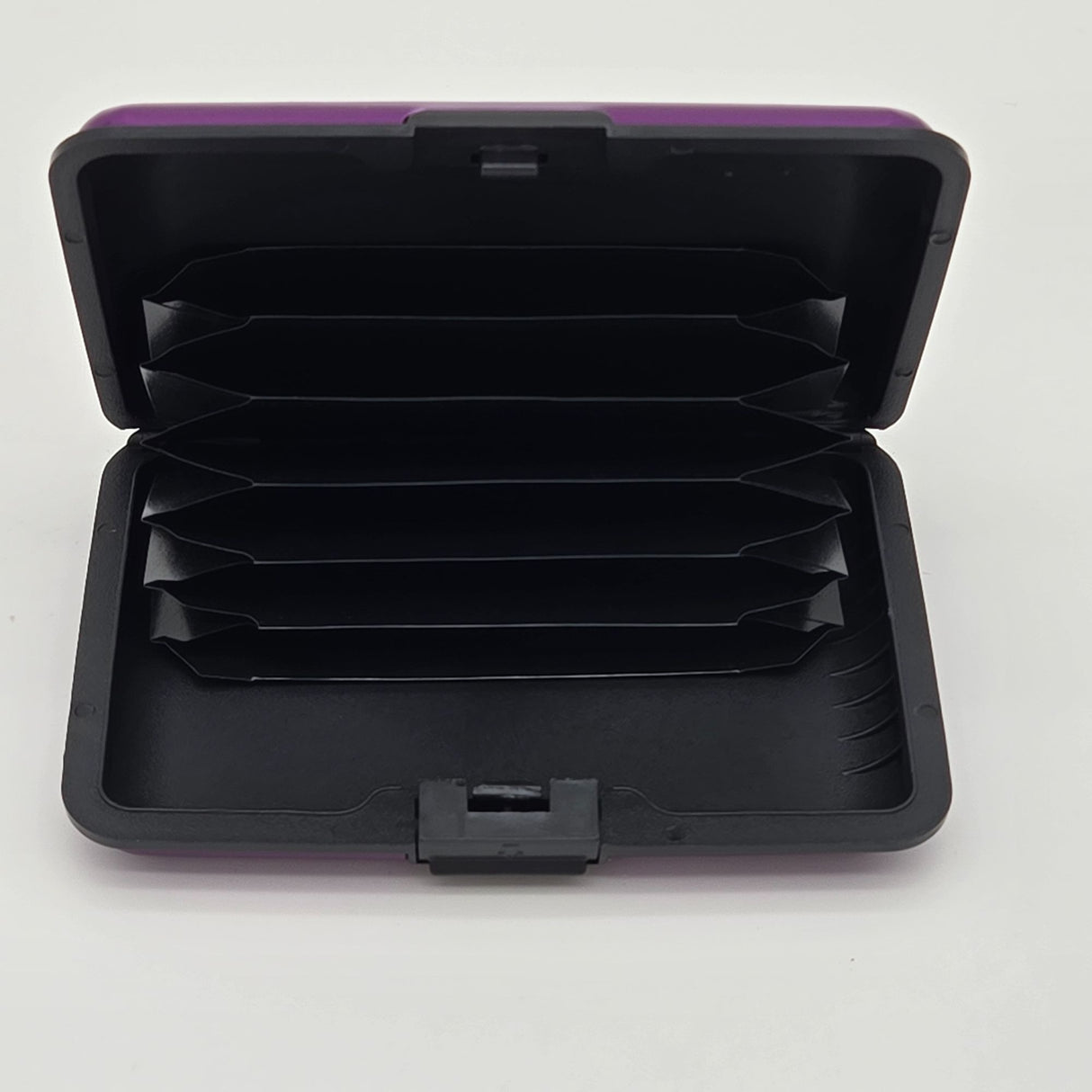 Purple RFID Blocking Cardholder Wallet With Accordion Slots & Snap Closure