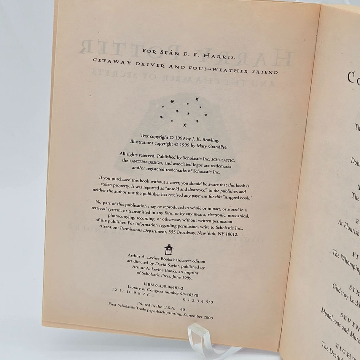 Harry Potter And The Chamber Of Secrets Paperback By J.K. Rowling Illustrated By Mary GrandPré Scholastic Edition 1999