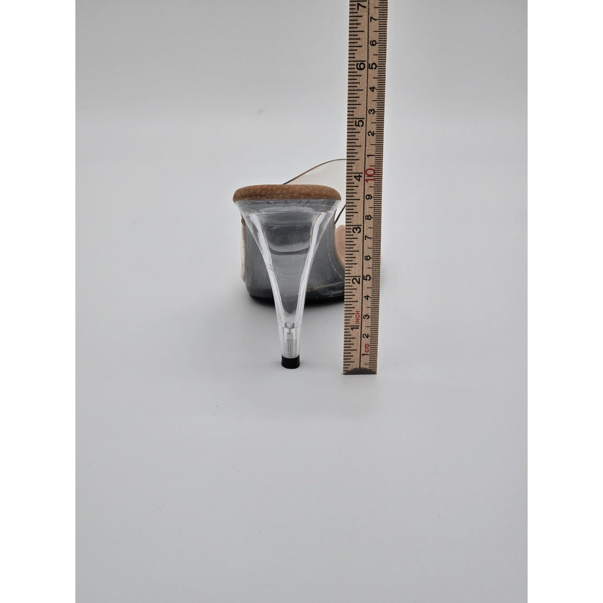 Fabulicious Clear PVC Open-Toe Slide-On Heels For Women