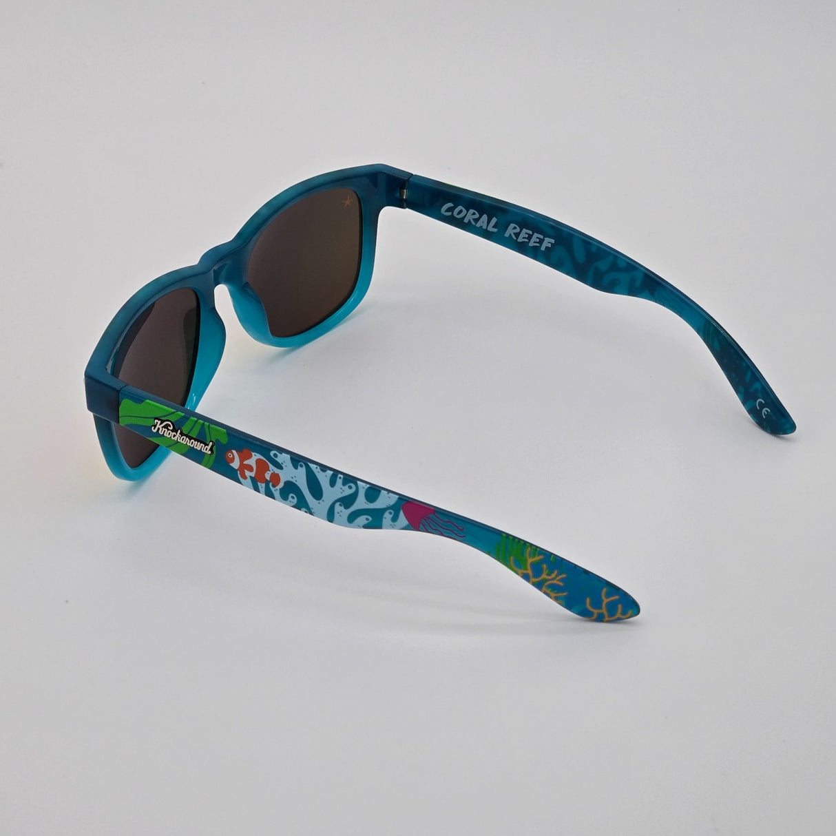 Knockaround Coral Reef Limited Edition Sunglasses With Mirrored Lenses & Protective Pouch
