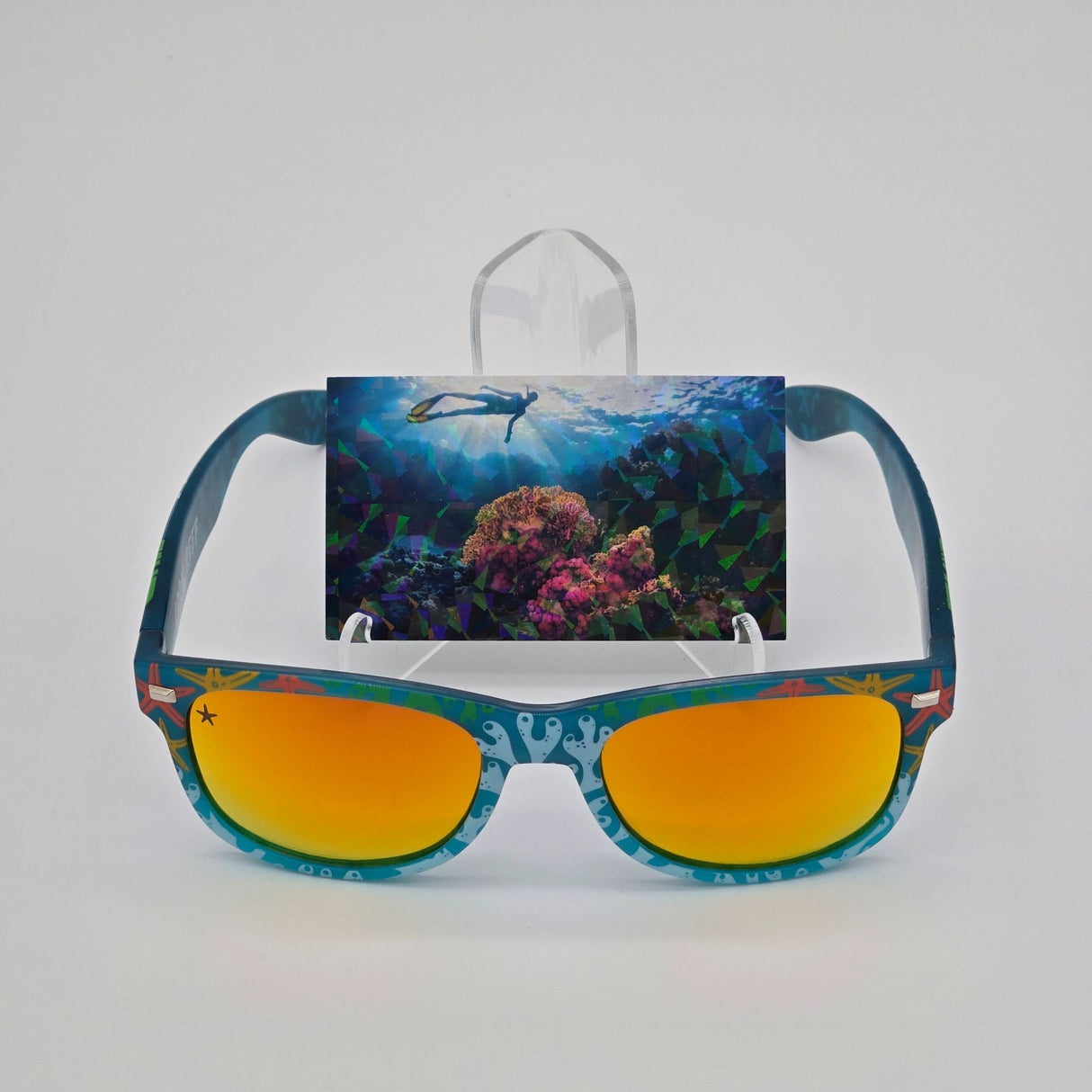 Knockaround Coral Reef Limited Edition Sunglasses With Mirrored Lenses & Protective Pouch
