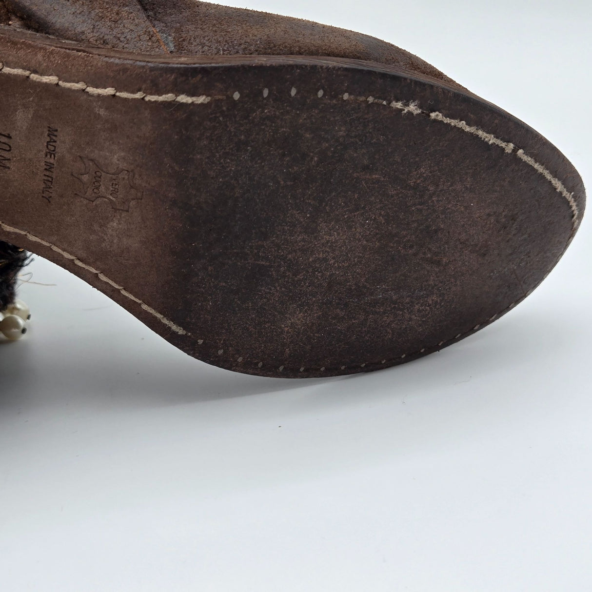 Donald J. Pliner Distressed Leather Ankle Boots W/ Chains Pearls & Turquoise Accents - Boho Western Style - Side Zippers & Lace-Up Back Size 10M