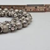 Chunky Silver-Tone Necklace & Dangle Earrings Set By Charlotte Daniel With Multi-Strand Chains & Beaded Design