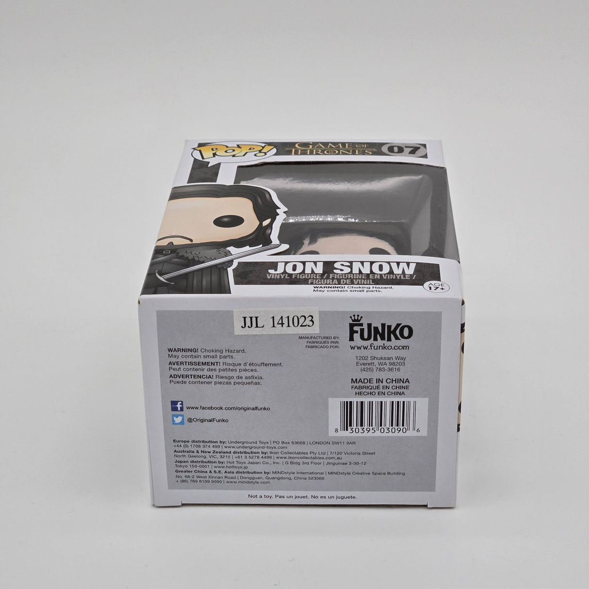 Funko Pop! Game Of Thrones Jon Snow Vinyl Figure #07 Collectible
