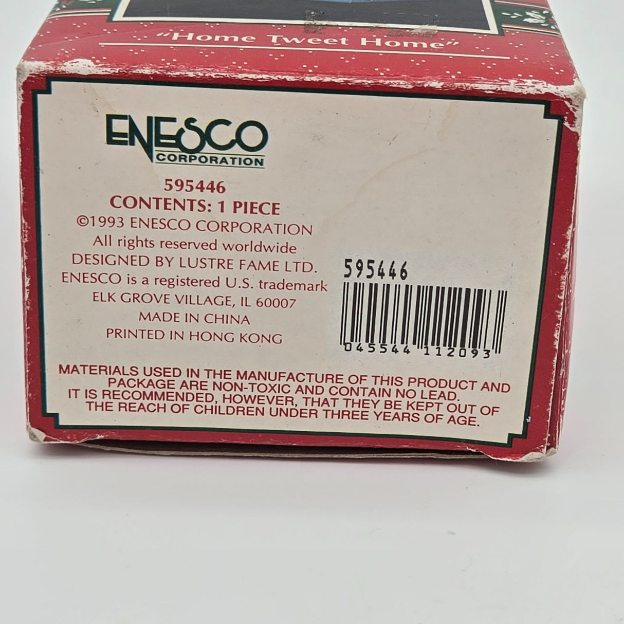 Enesco Treasury Christmas Ornament Home Tweet Home Lustre Fame Design
